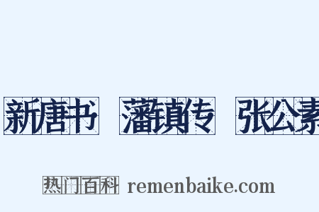 新唐书·藩镇传·张公素是什么意思的图片
